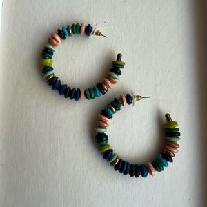 Noonday Colorful paper bead Hoop Earrings